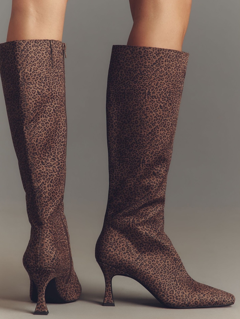 Jeffrey Campbell Knee High Boots Checkmate New 8 Cheetah Print Anthropologie